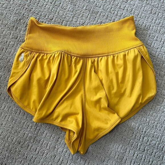 Free People Movement Game Time Shorts in Yellow - Picture 9 of 13